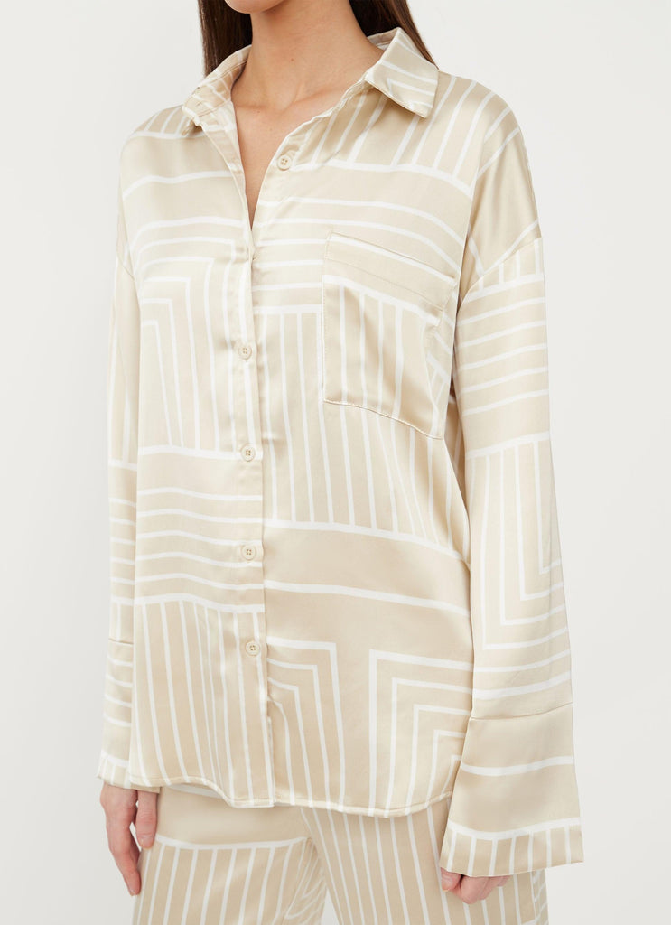 Norma Shirt - Beige Print - Peppermayo US