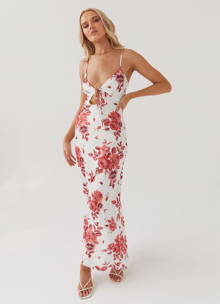 Flora Satin Maxi Dress - Rosa Floria