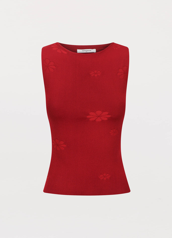 Holly Knit Tank - Rouge Red
