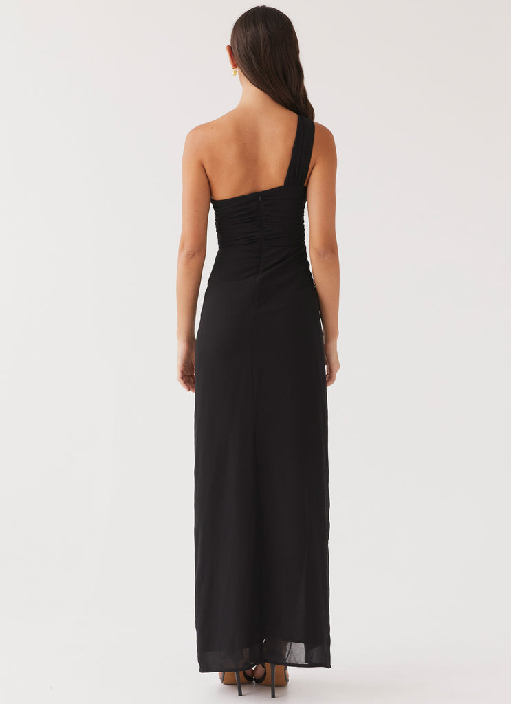 Womens Calling On You Maxi Dress in the colour Black in front of a light grey background