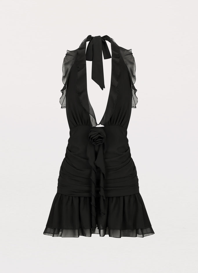What You Need Frill Mini Dress - Black