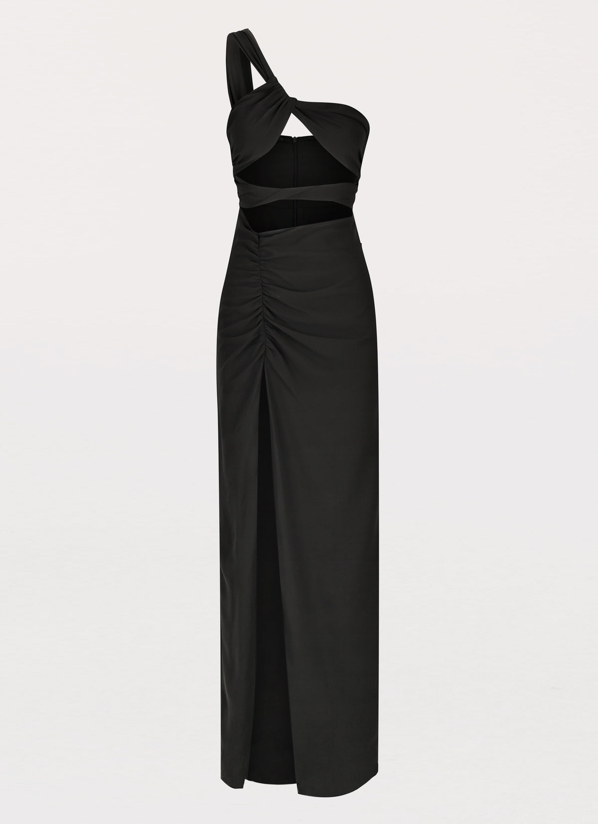 Womens Calling On You Maxi Dress in the colour Black in front of a light grey background