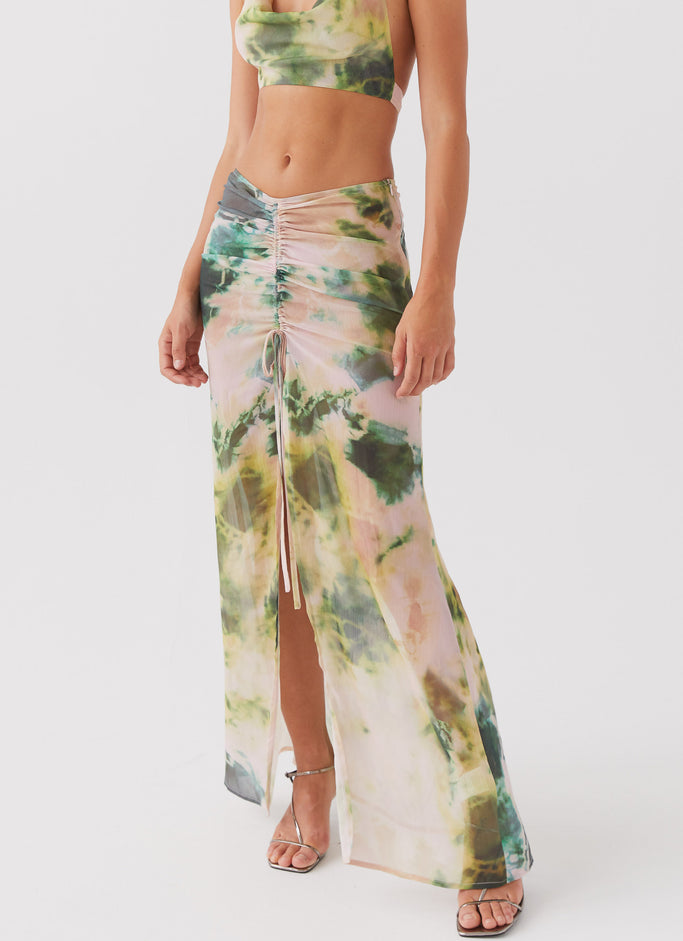 Zenta Ruched Maxi Skirt - Rainforest