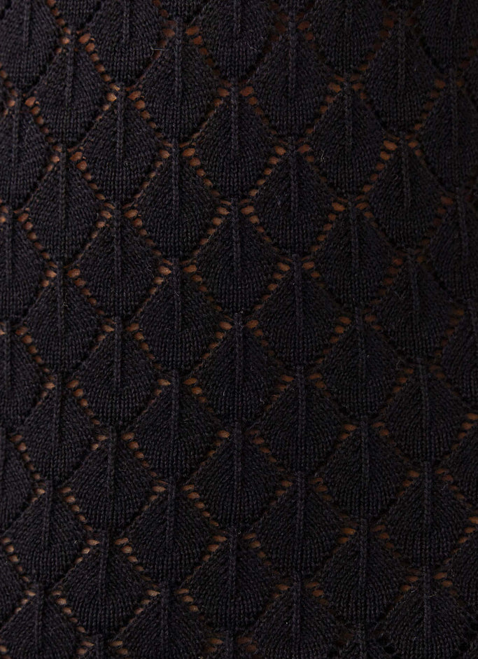 Elia Knit Long Sleeve Mini Dress - Black