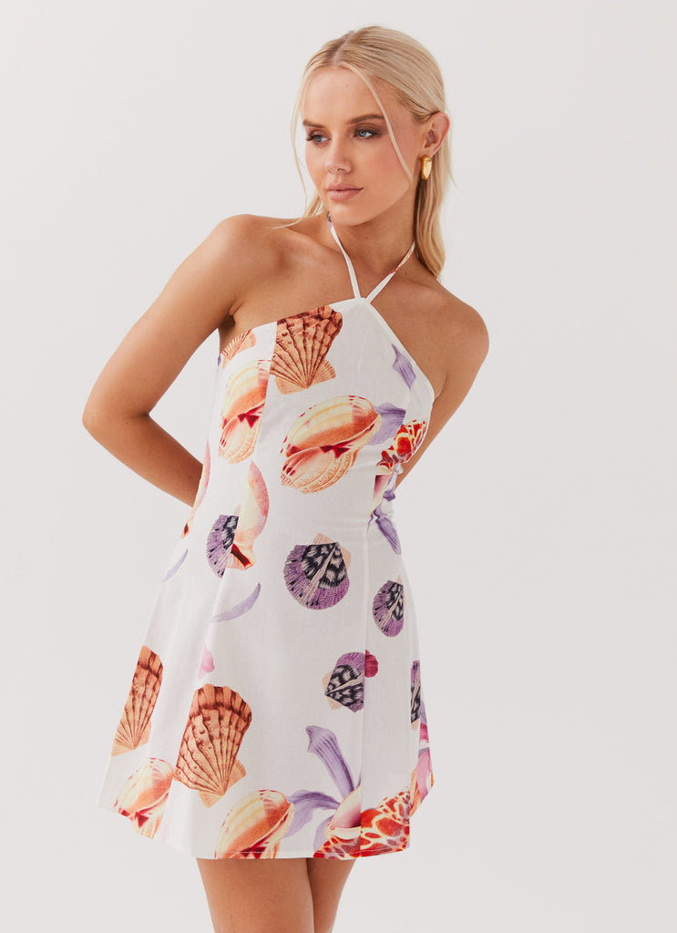 Hamptons Haven Linen Mini Dress - Seaside Bouquet