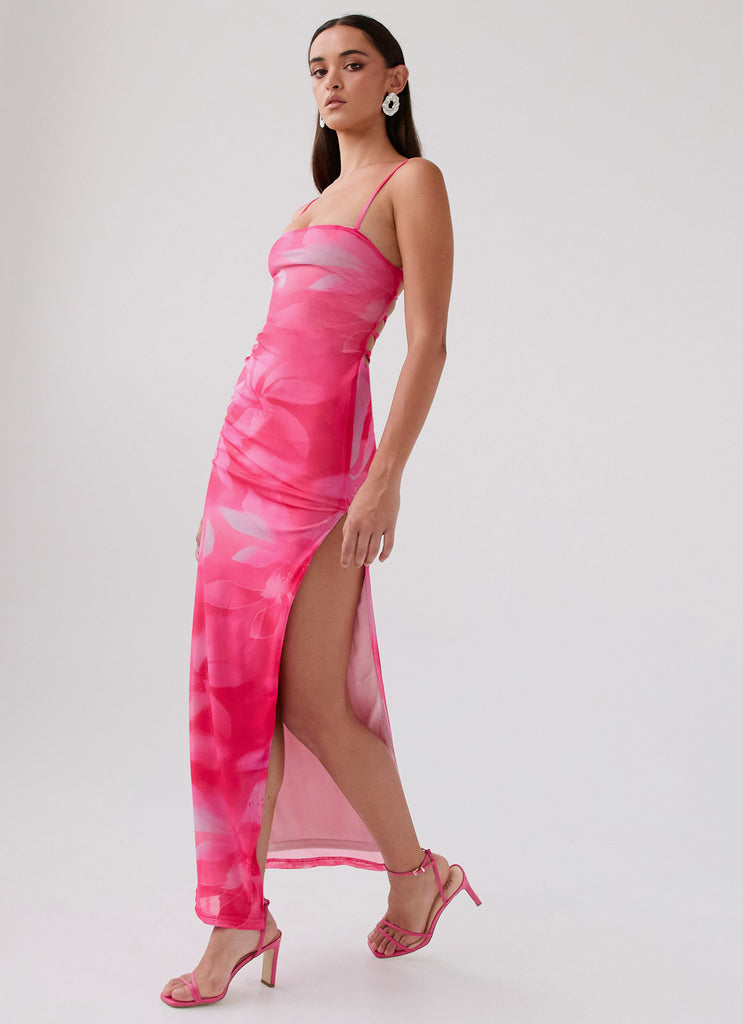 Life In Pink Maxi Dress - Abstract Bloom Peppermayo US Life In Pink Maxi Dress - Abstract Bloom Peppermayo US