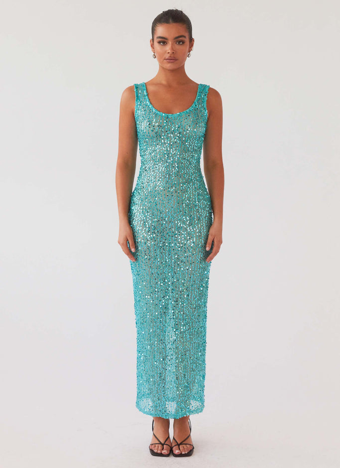 Sparks Fly Sequin Maxi Dress - Champagne Frost – Peppermayo