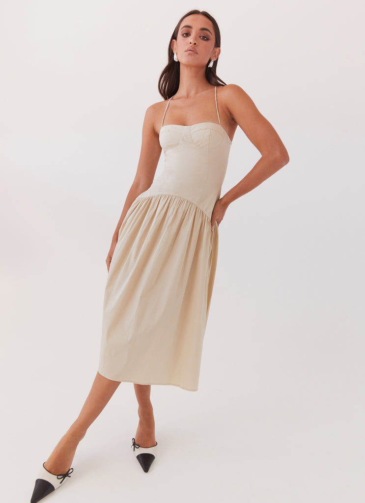 Yvette Corset Midi Dress - Desert Sage Peppermayo US Yvette Corset Midi Dress - Desert Sage Peppermayo US