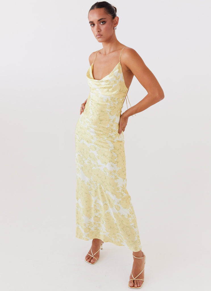 Coastal Escape Satin Maxi Dress - Daffodil – Peppermayo US