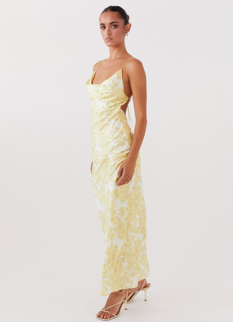 Coastal Escape Satin Maxi Dress - Daffodil – Peppermayo US