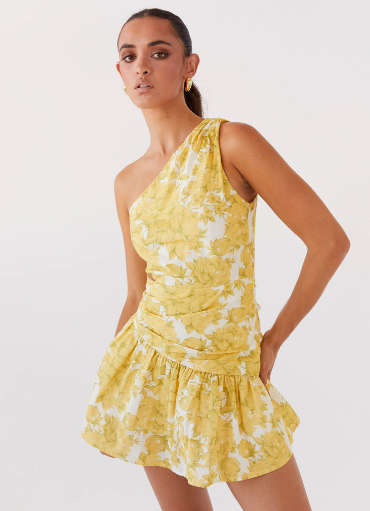 Sunkissed Hearts One Shoulder Mini Dress - Daffodil Peppermayo US Sunkissed Hearts One Shoulder Mini Dress - Daffodil Peppermayo US