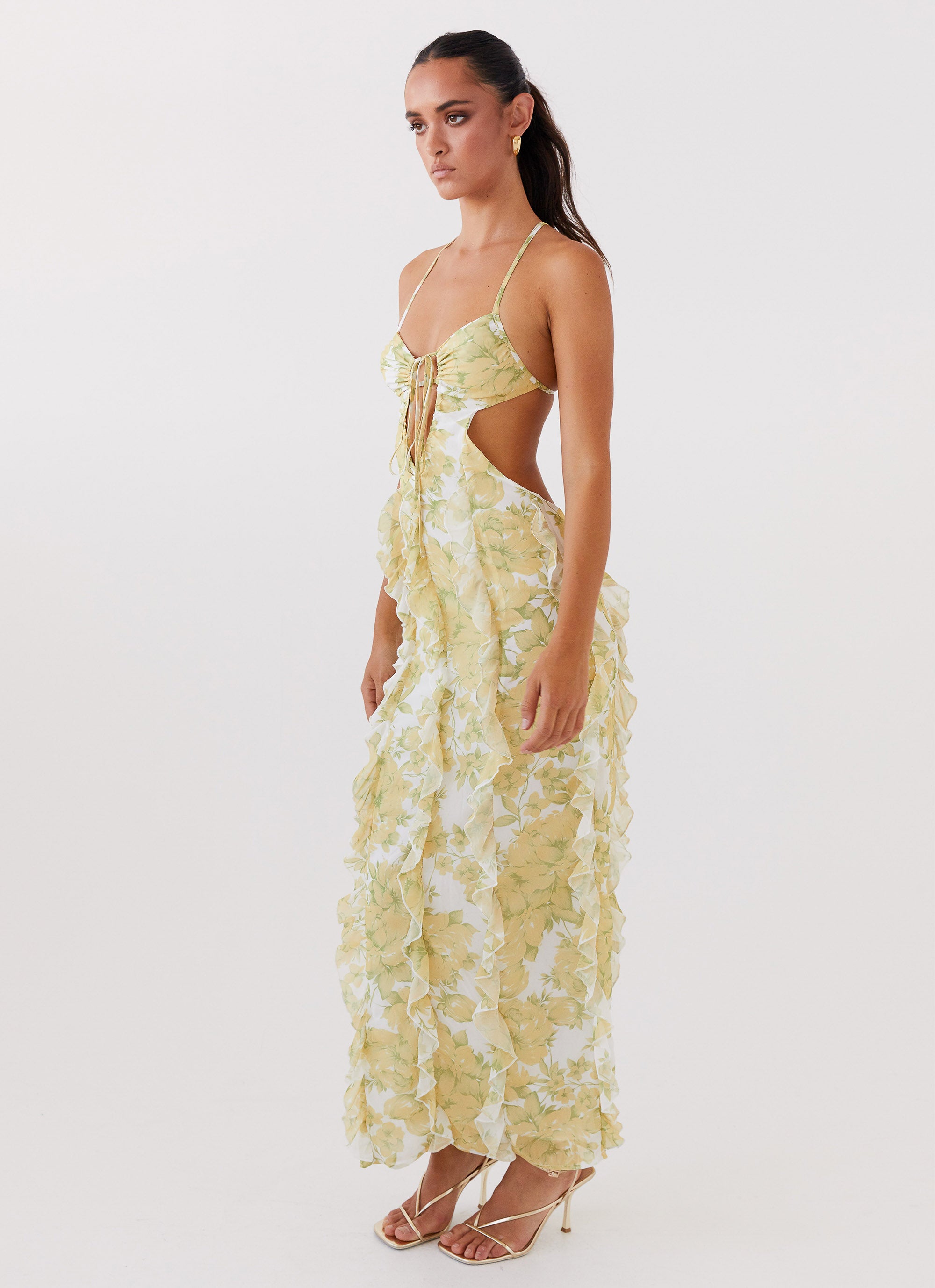 Sunset Kisses Ruffle Maxi Dress - Daffodil – Peppermayo US