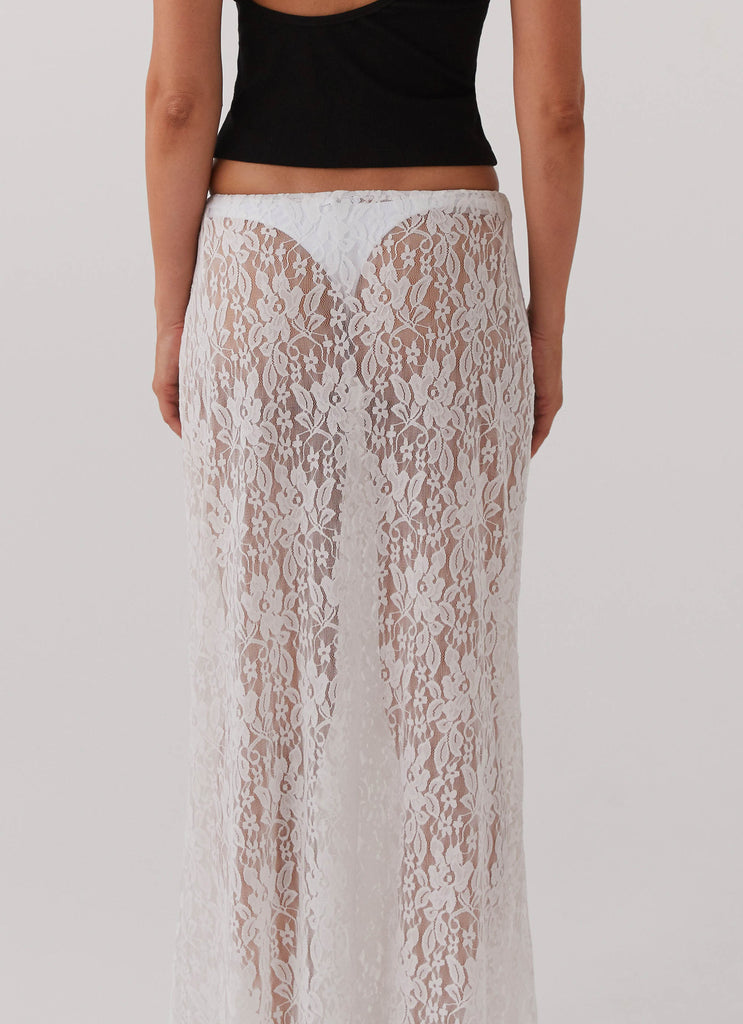 Sugar Sweet Lace Maxi Skirt - White