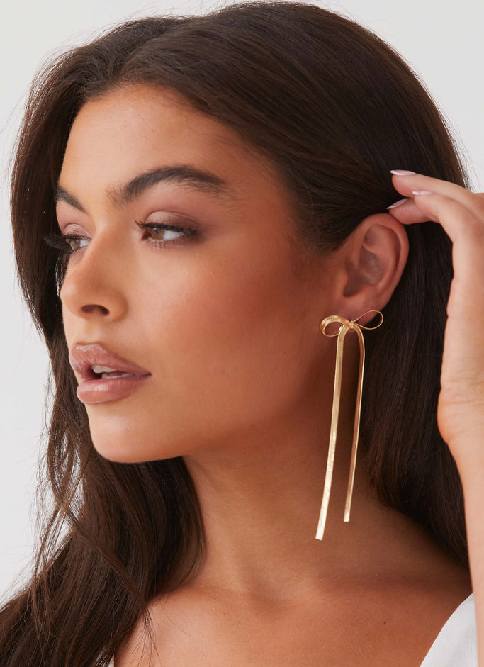 Tinka Bow Earrings - Gold