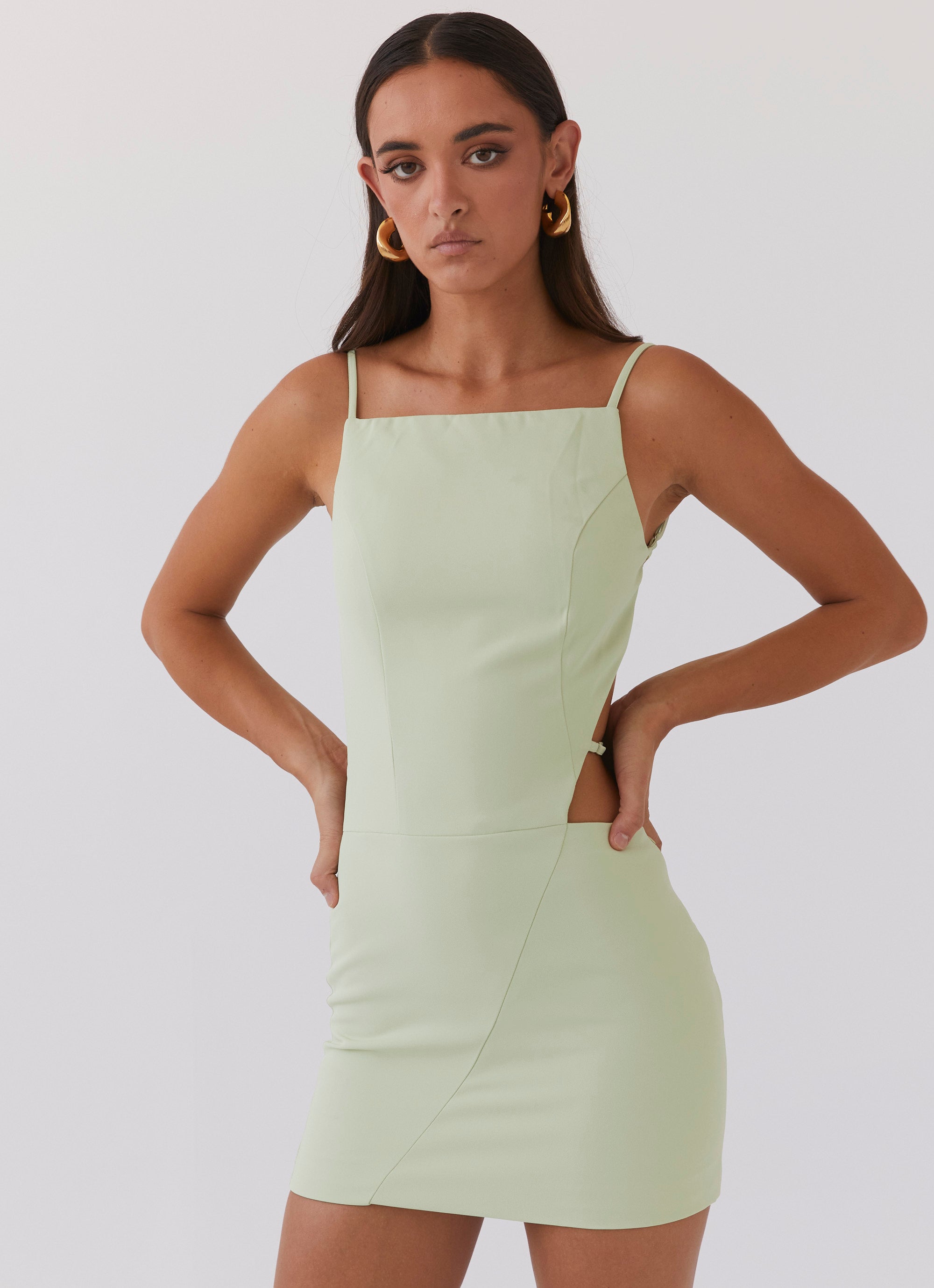 Lindsey Cutout Mini Dress - Green Zest Peppermayo US Lindsey Cutout Mini Dress - Green Zest Peppermayo US