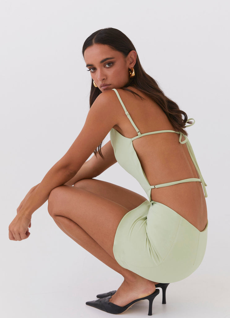 Lindsey Cutout Mini Dress - Green Zest Peppermayo US Lindsey Cutout Mini Dress - Green Zest Peppermayo US