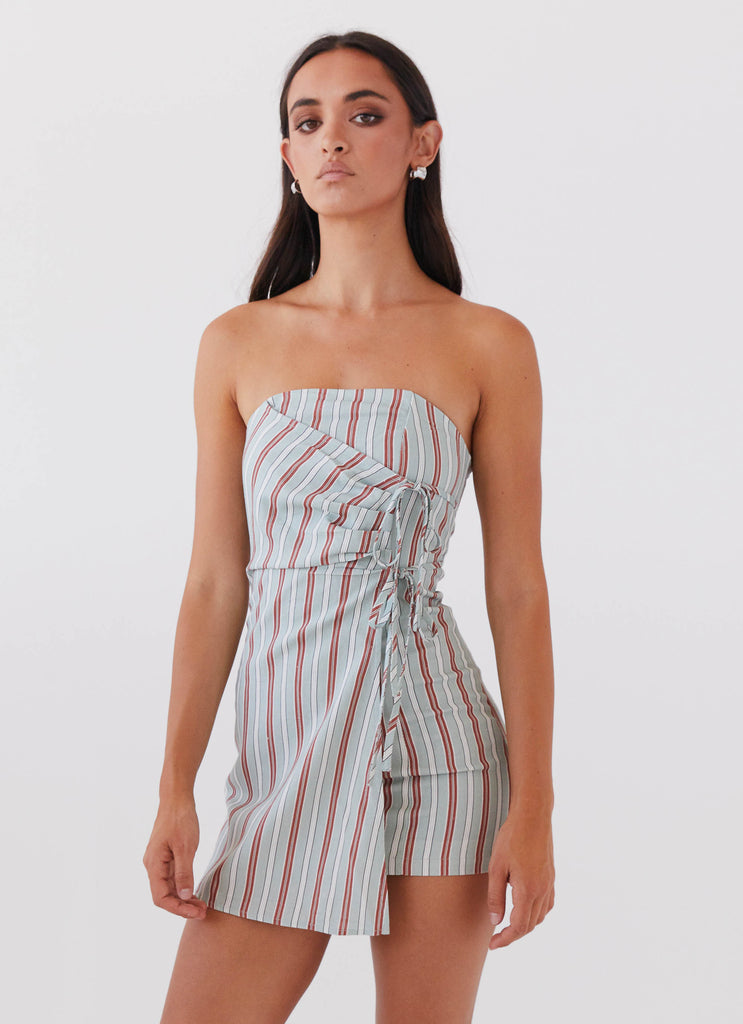 Lavinia Linen Tube Mini Dress - Coastal Stripe – Peppermayo US