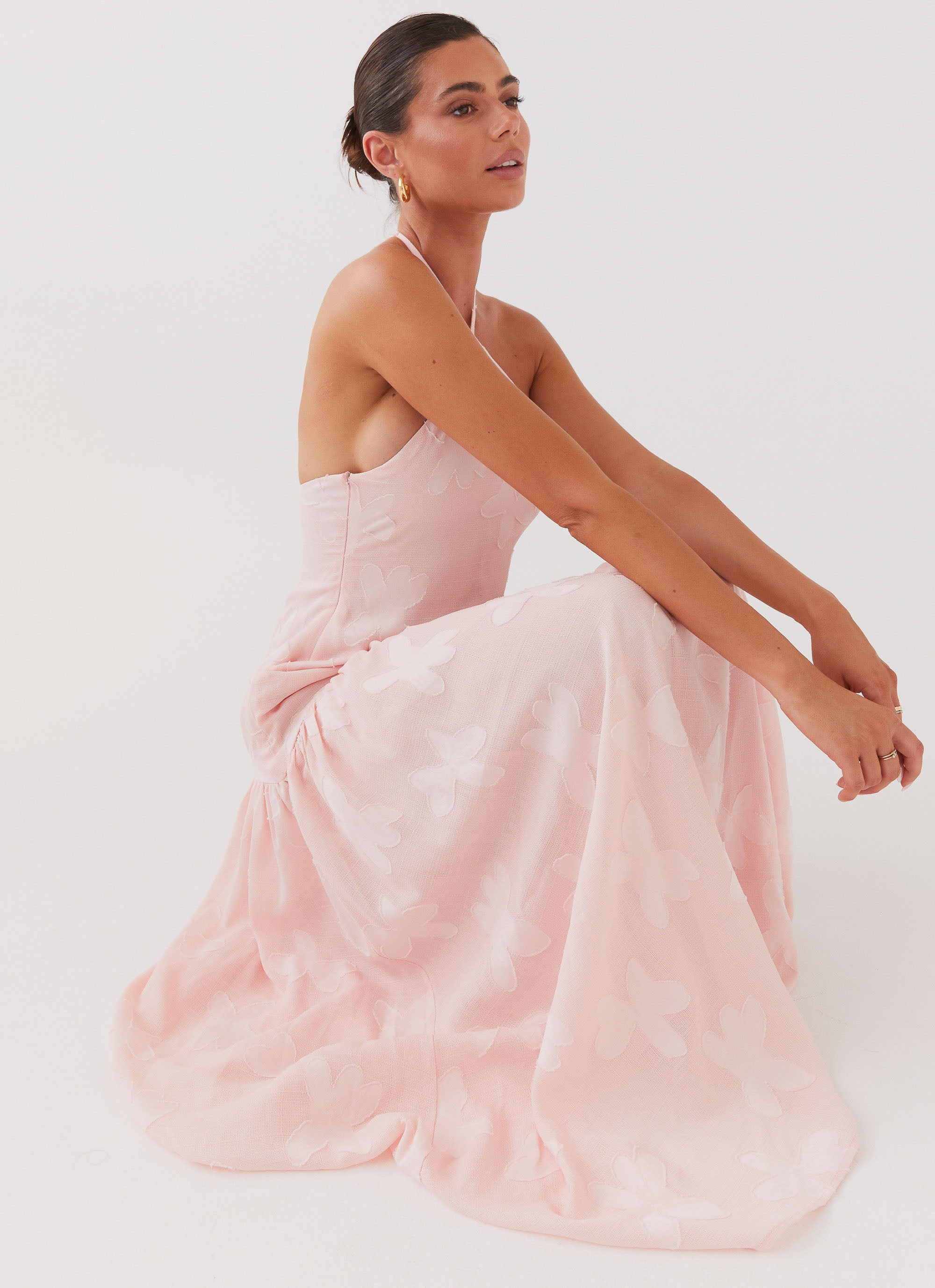 Blushed Cross Neckline Maxi Dress - Pink Petal Peppermayo US Blushed Cross Neckline Maxi Dress - Pink Petal Peppermayo US