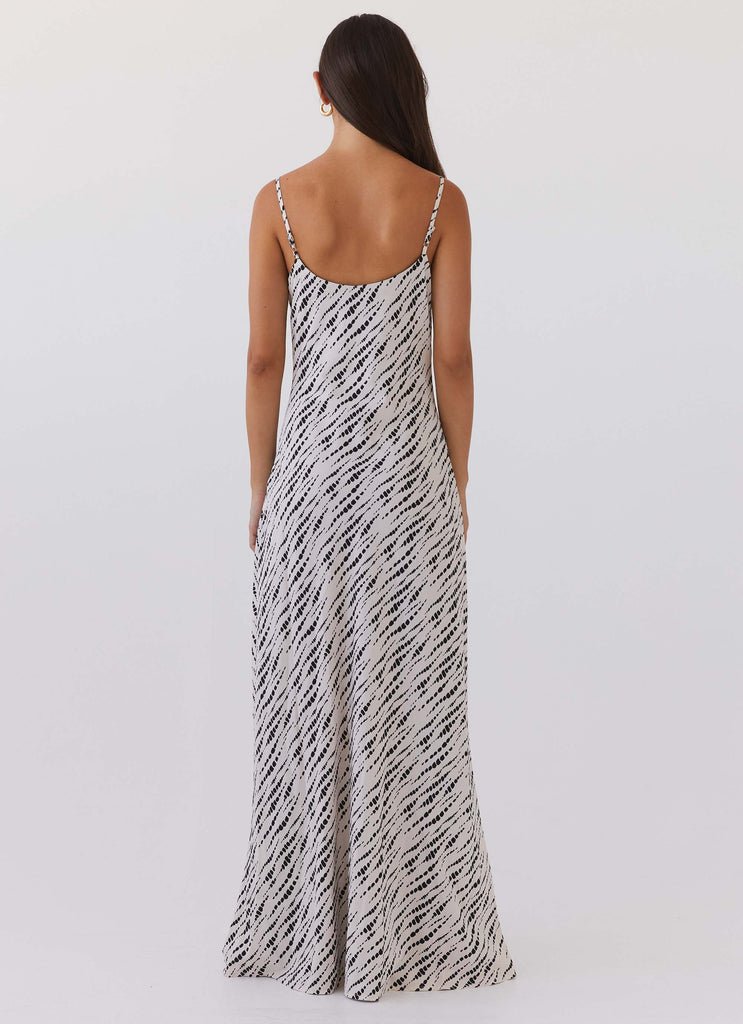 Womens Carol Maxi Slip Dress in the colour Pebble in front of a light grey background