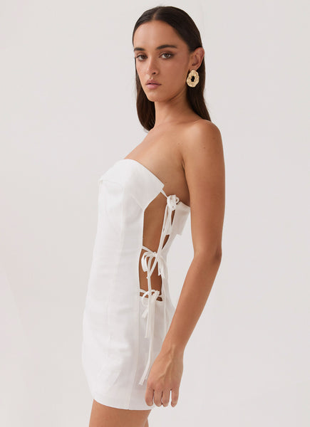 Aura Tie Tube Dress - White  Peppermayo US
