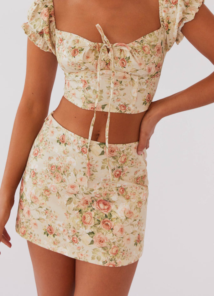 About Time Mini Skirt - Vintage Rose