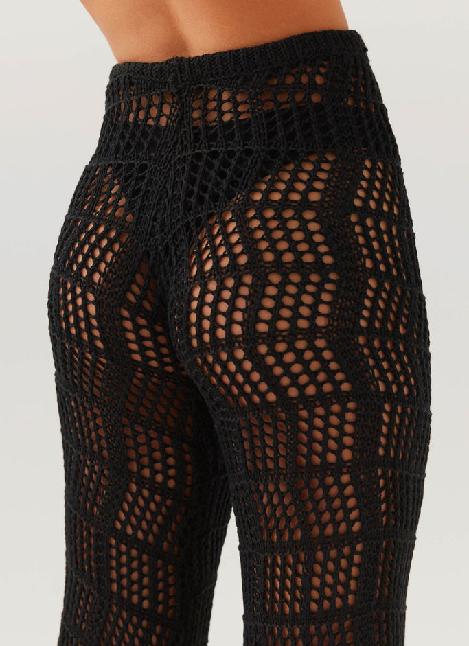 Cabo Paradise Crochet Pants - Black