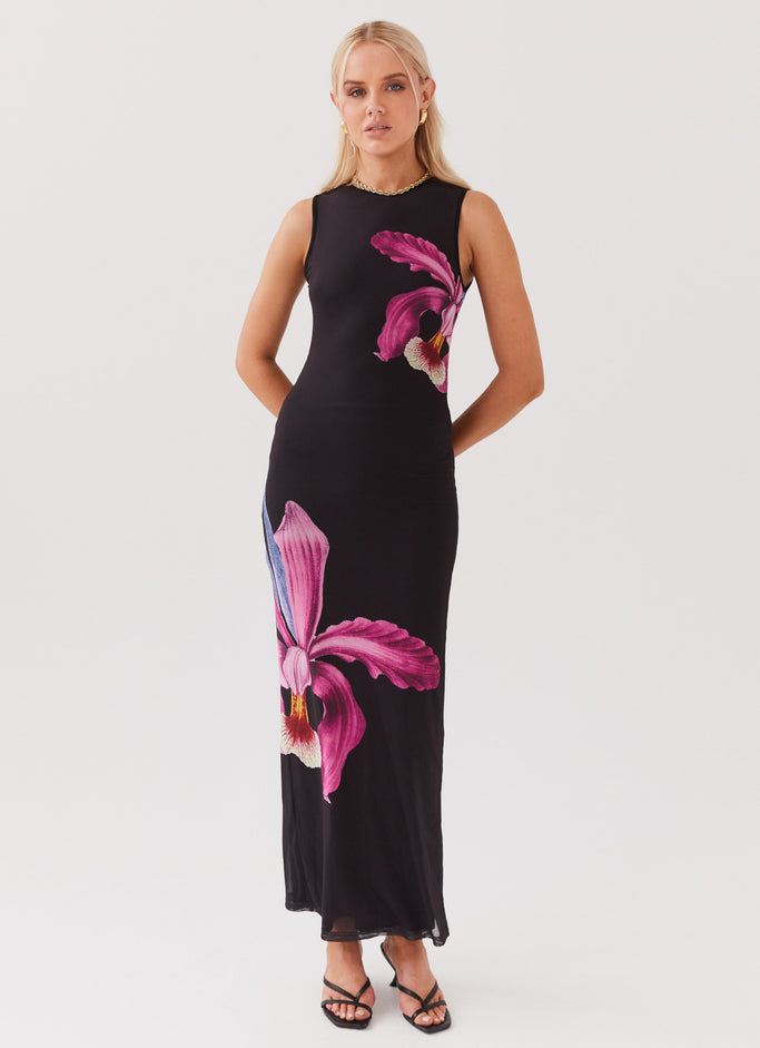 Main Moment Mesh Maxi Dress - Cosmo Floral
