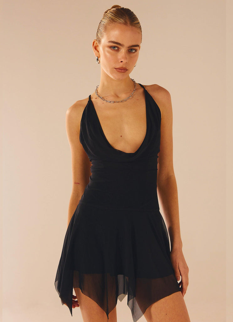 Milan Mood Mini Dress - Onyx - Peppermayo US