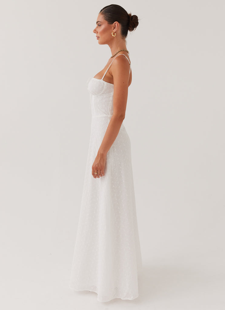 elsie white dress Elsie Broderie Maxi Dress