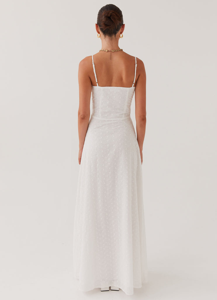 Elsie Broderie Maxi Dress - White