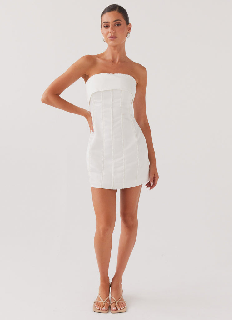Bombshell Tube Mini Dress - White Pearl – Peppermayo US