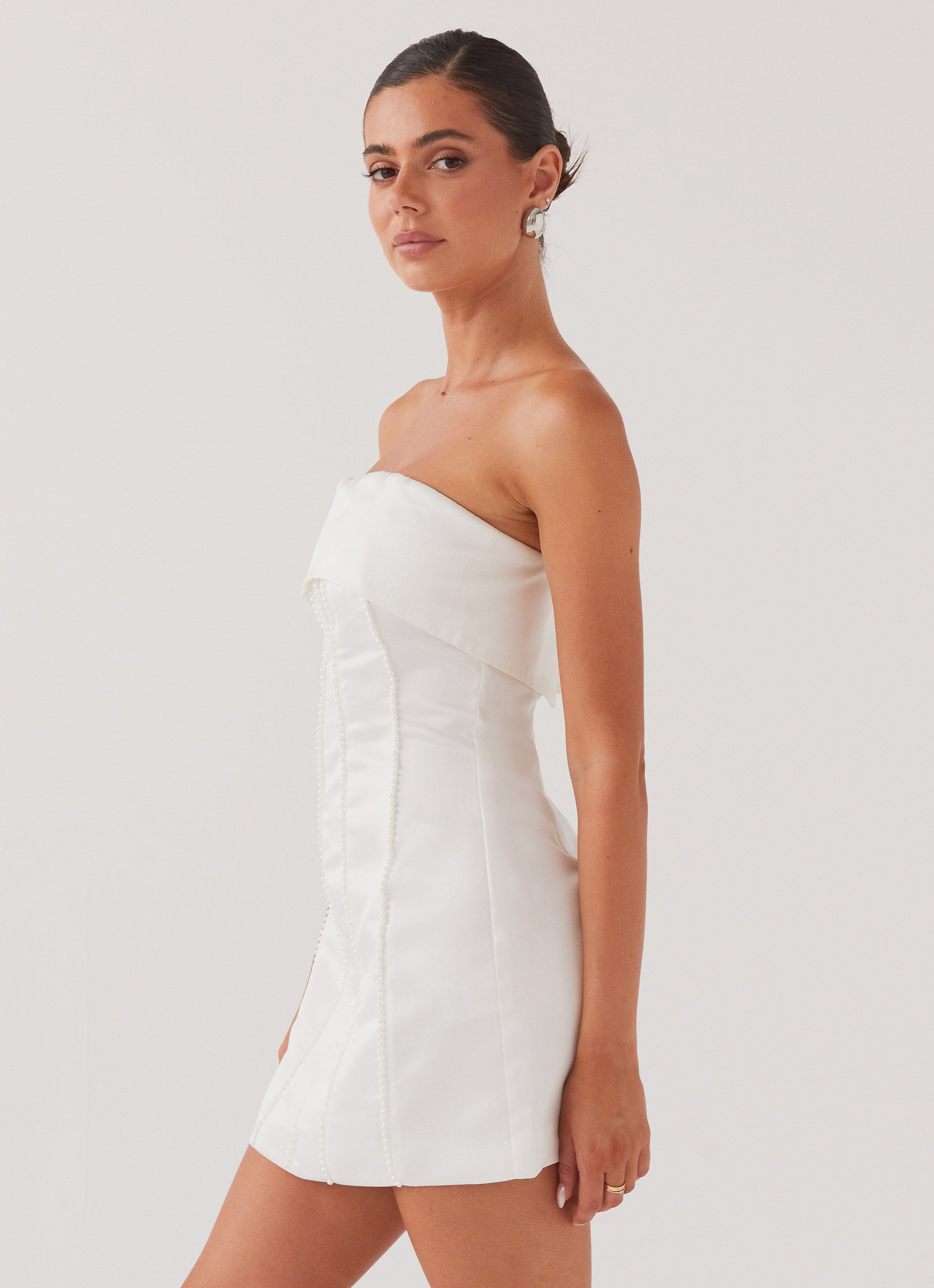 Bombshell Beauty Mini Dress - White - H&O