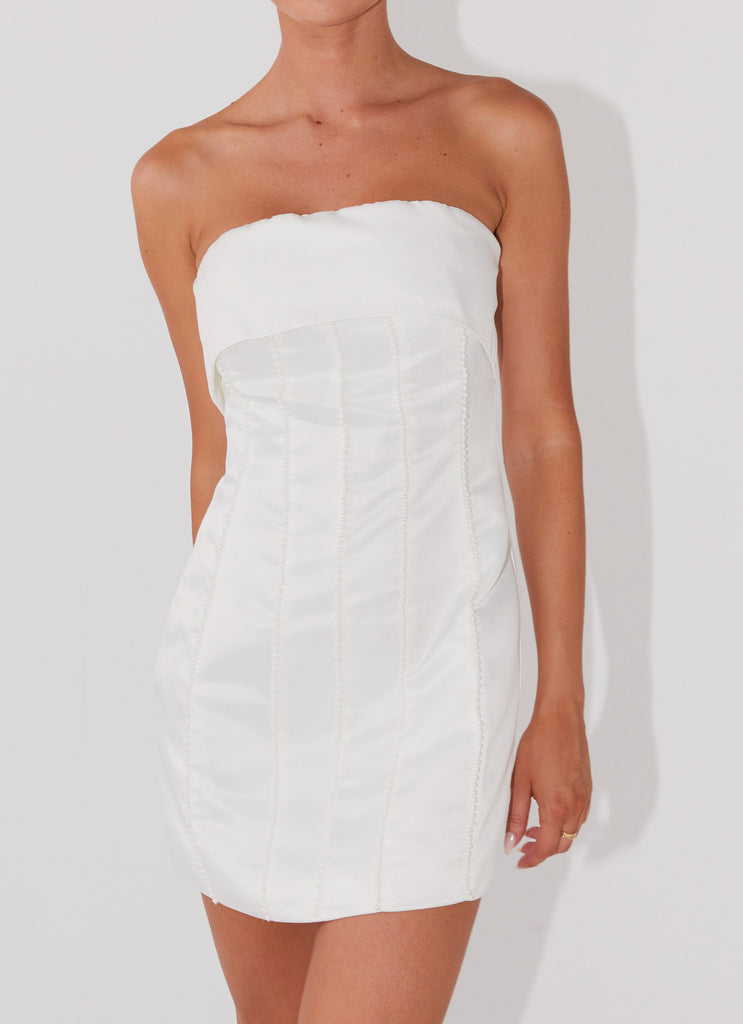 Bombshell Tube Mini Dress - White Pearl – Peppermayo US
