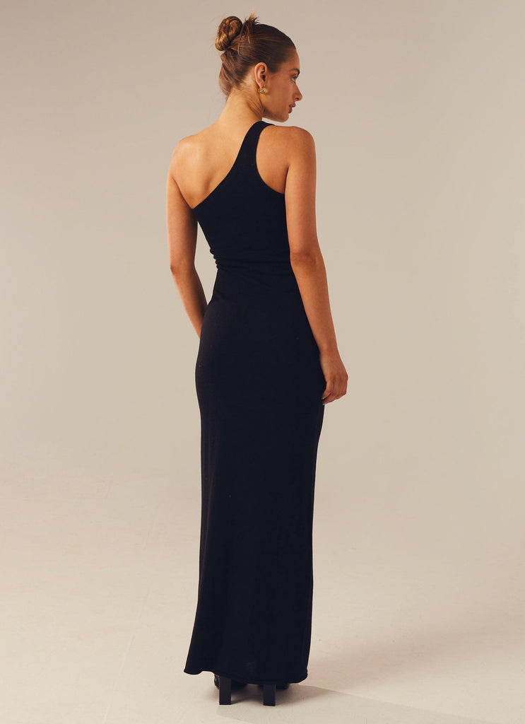 Twin Flame Knit Maxi Dress - Black - Peppermayo US