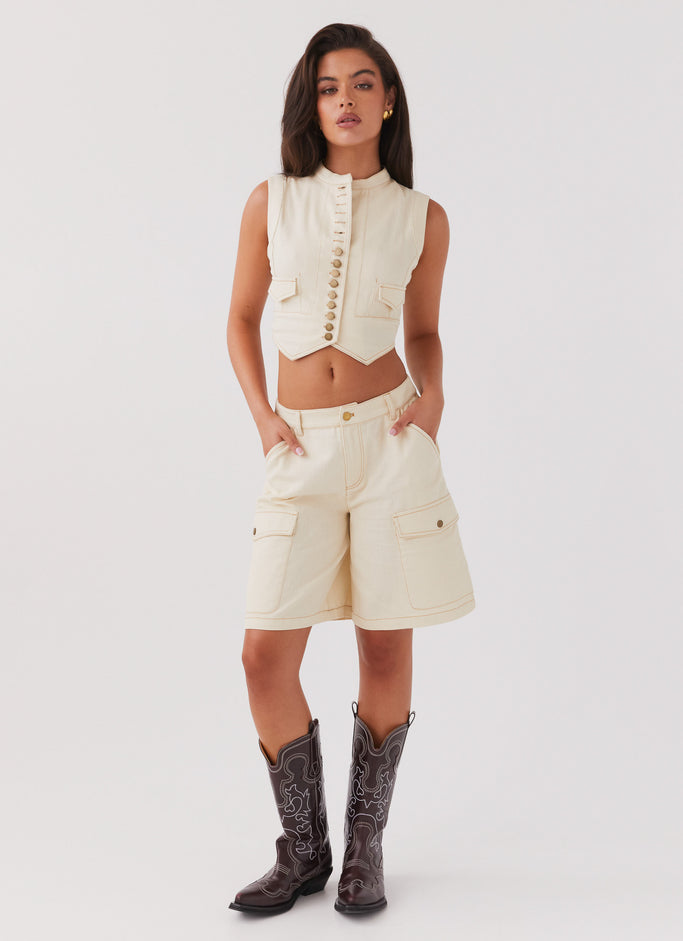 Sun Catcher Knit Shorts - Ivory – Peppermayo