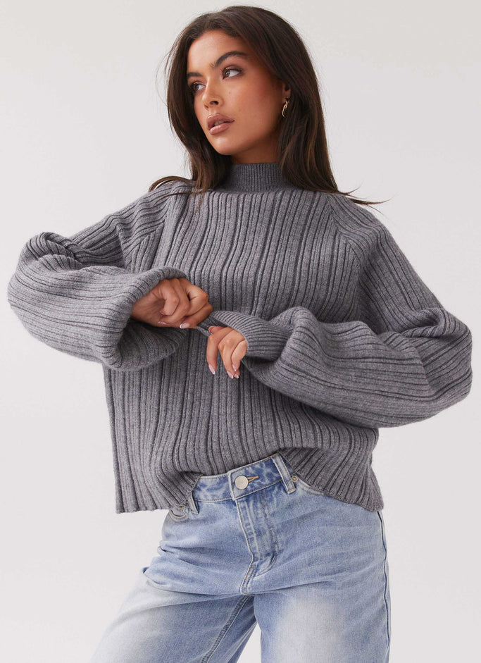 Riley Knit Sweater - Storm Grey