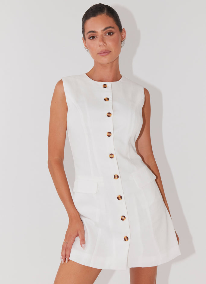 French Oasis Mini Dress - White Rose – Peppermayo US
