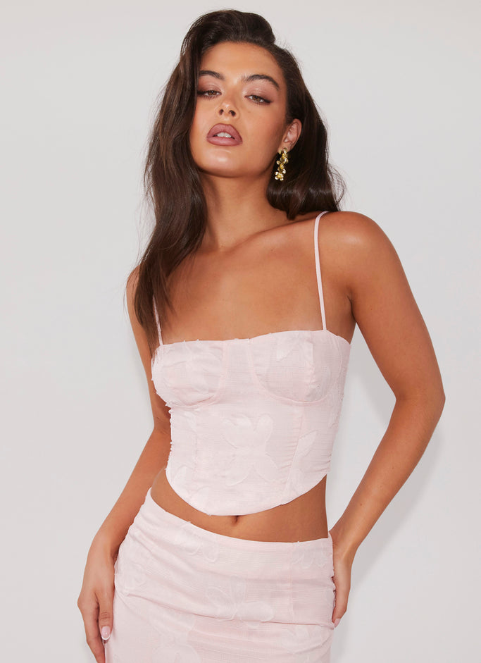 All My Affection Bustier Top - Pink Ribbon – Peppermayo