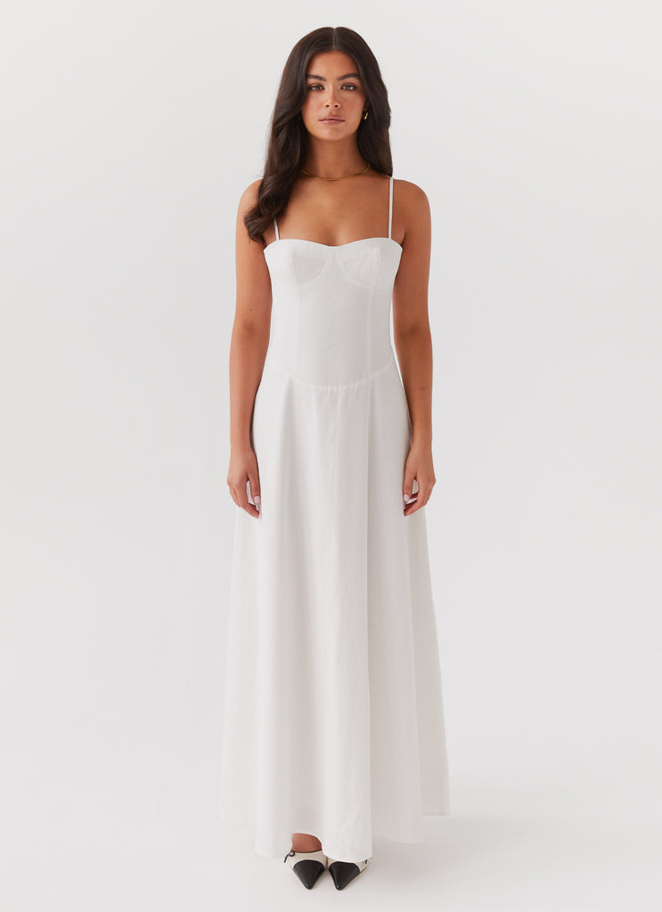 Angelina Linen Maxi Dress - White Peppermayo US Angelina Linen Maxi Dress - White Peppermayo US
