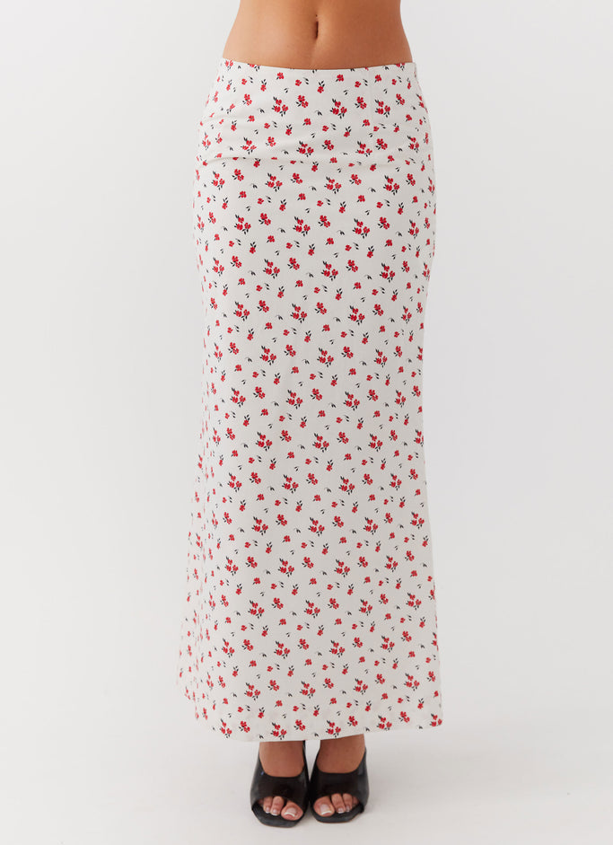 Ariana Linen Maxi Skirt - Poppy Floral