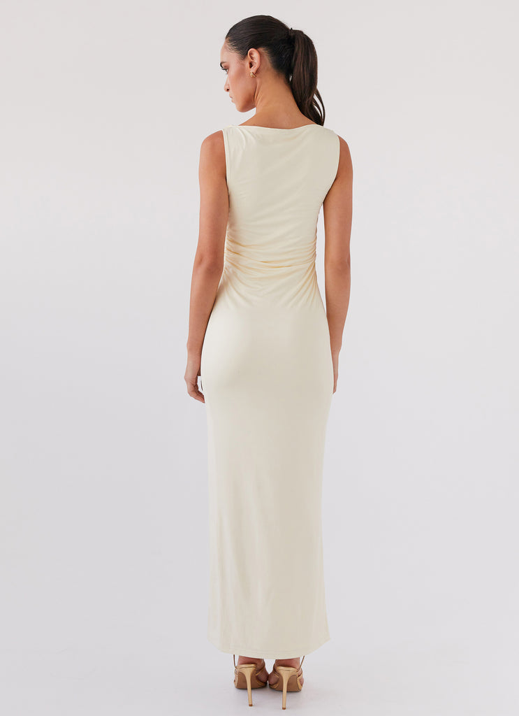 Stay With Me Frill Maxi Dress - Buttercream