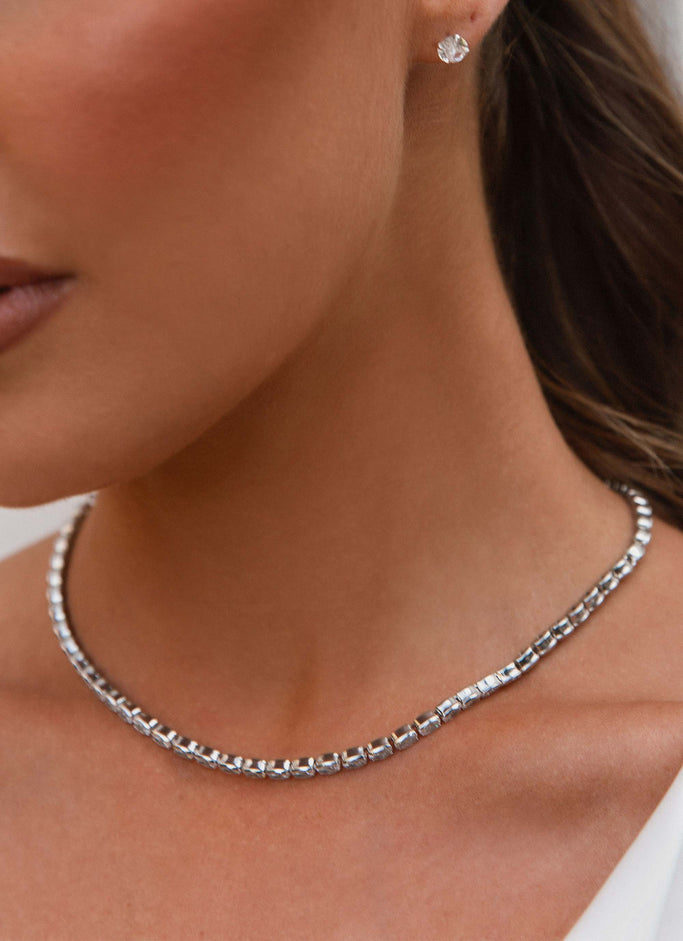 Radiance Diamante Necklace - Silver Stone