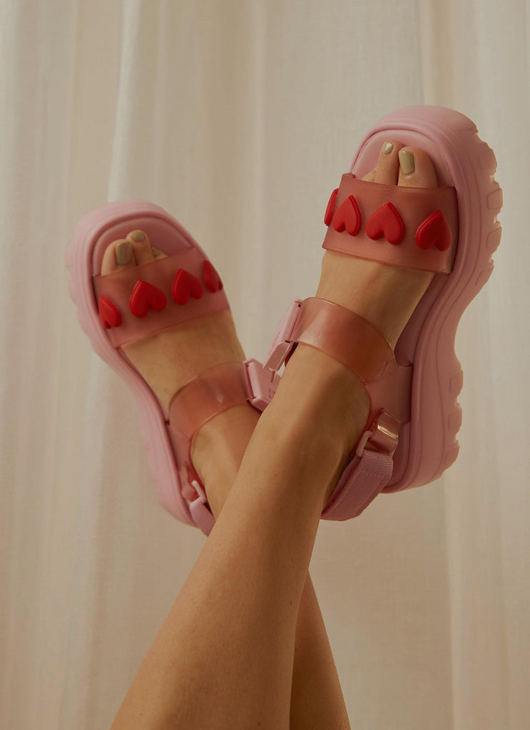 Melissa x Lazy Oaf Pink Kick Off Sandal - Pink - Peppermayo US