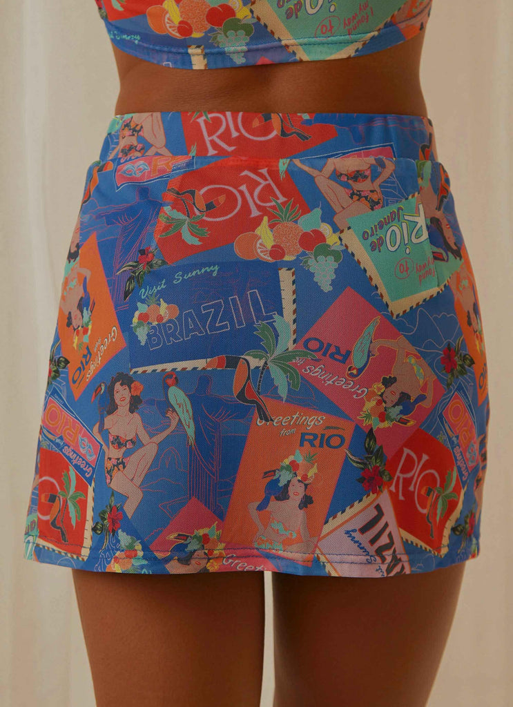 Locals Only Mesh Mini Skirt - Postcard Travels - Peppermayo US