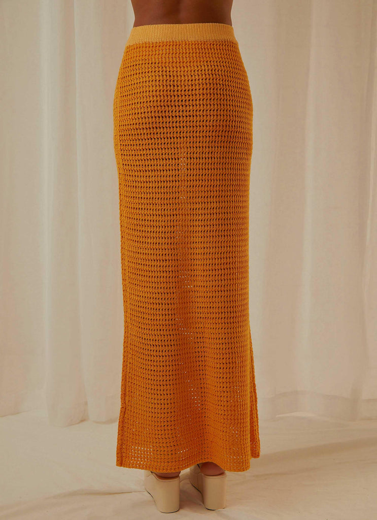 Aloha Shores Crochet Maxi Skirt - Mango - Peppermayo US