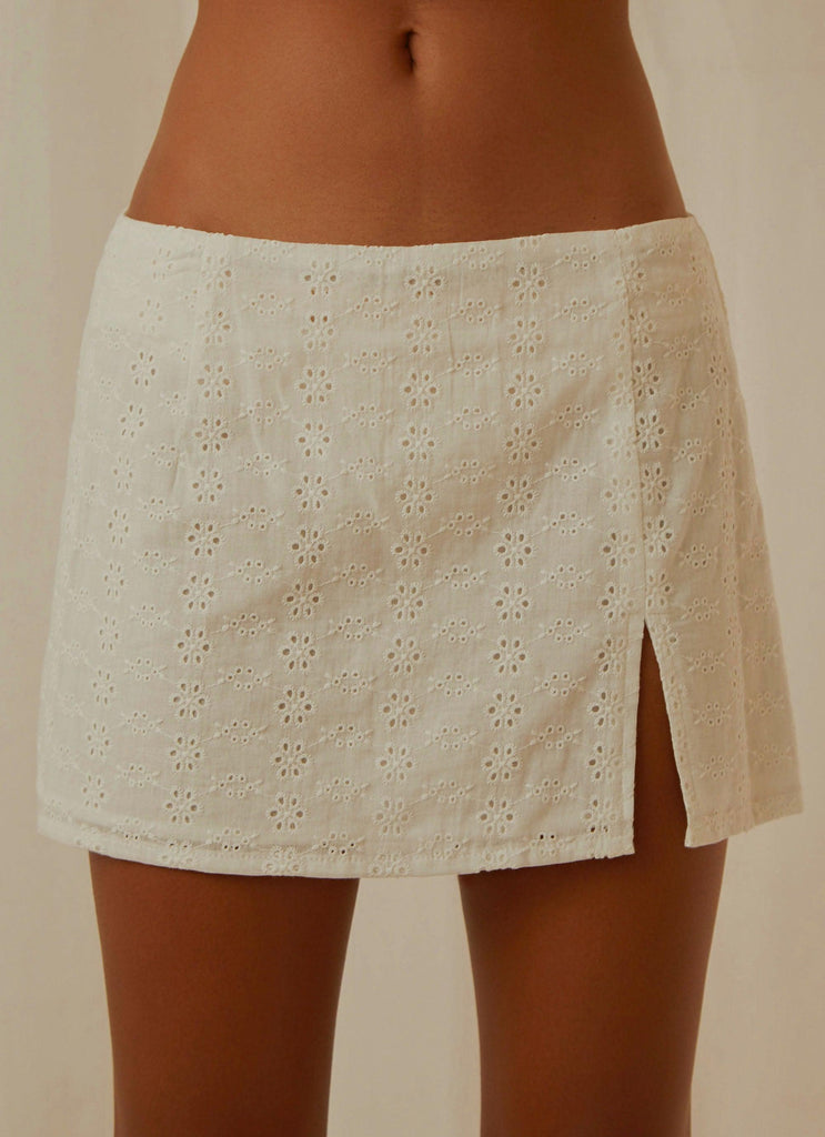 Field Dreams Mini Skirt - White Broderie - Peppermayo US