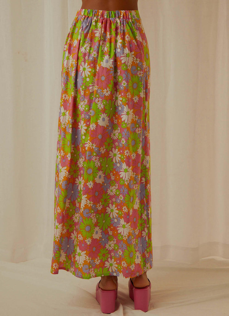 In the Sea Breeze Maxi Skirt - Retro Floral - Peppermayo US