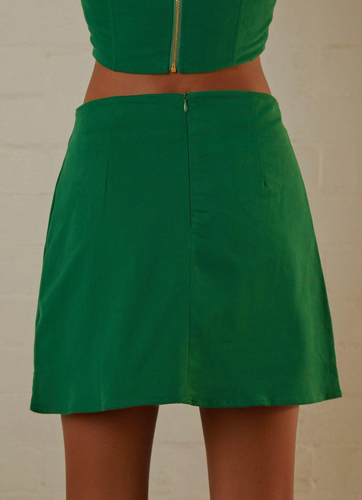 Rooftop Drinks Mini Skirt - Jade Green - Peppermayo US