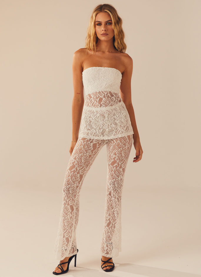 Sweet Fantasy Lace Tube Top - Ice