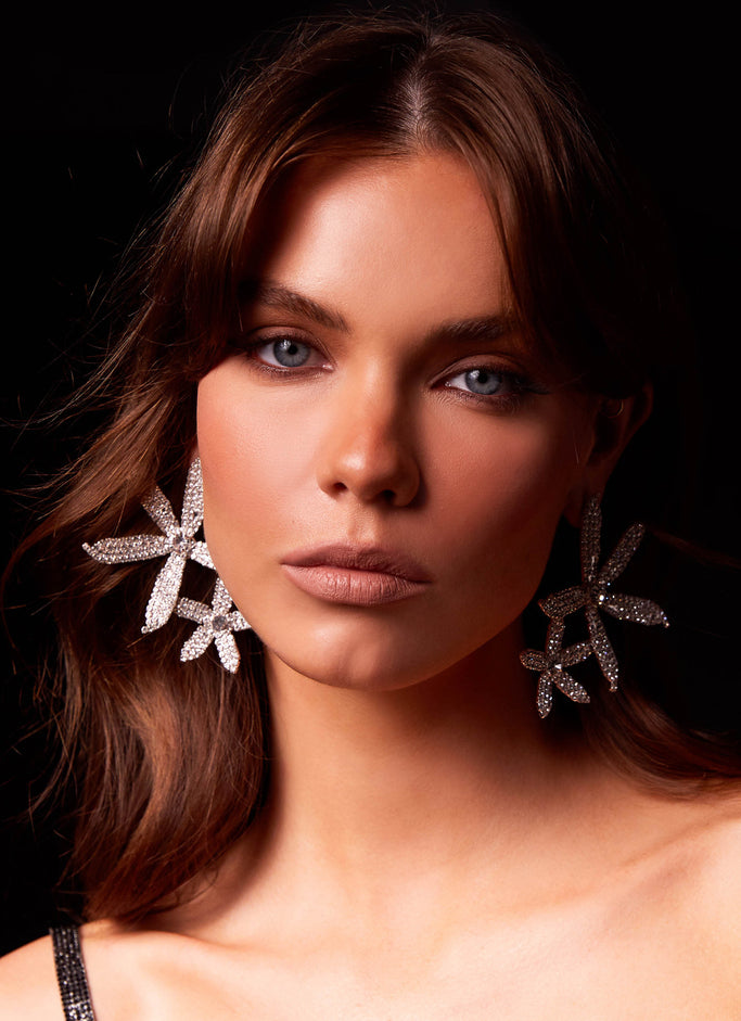 Fearless Diamante Earrings - Silver
